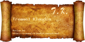 Tremmel Klaudia névjegykártya